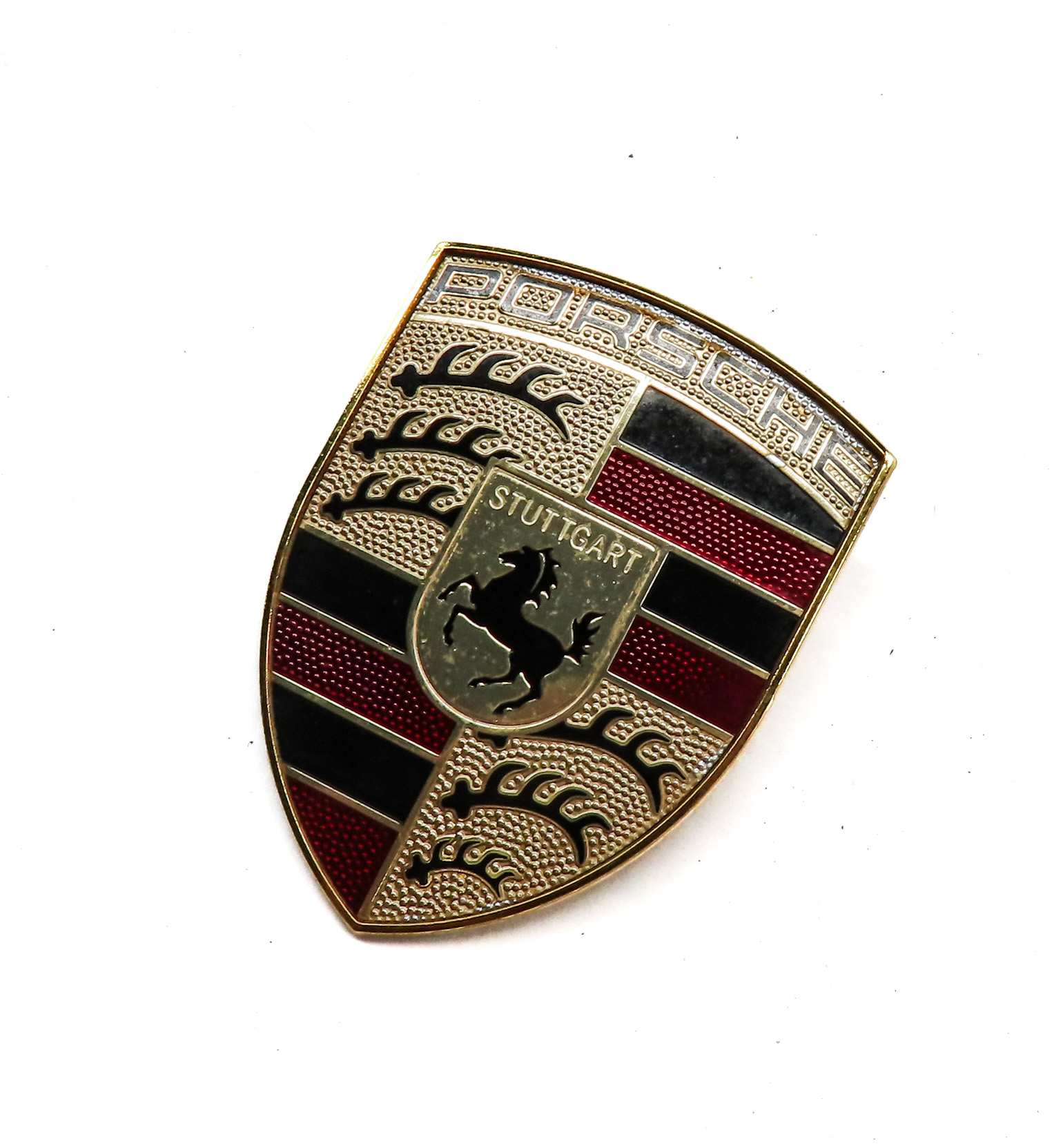 2015 PORSCHE CAYENNE (958) FRONT HOOD EMBLEM LOGO BADGE NAME PLATE CREST SYMBOL — exact item pictured